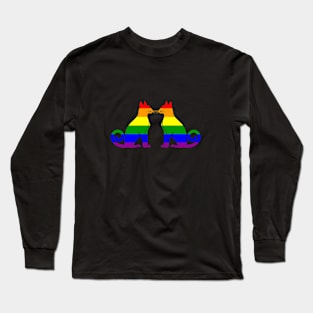 Cats love gay pride Long Sleeve T-Shirt